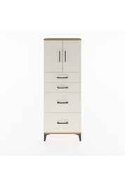 Arges Dolap 2 Raflı 4 Çekmeceli 2 Kapaklı 60x30x163 Çam-Aytaşı