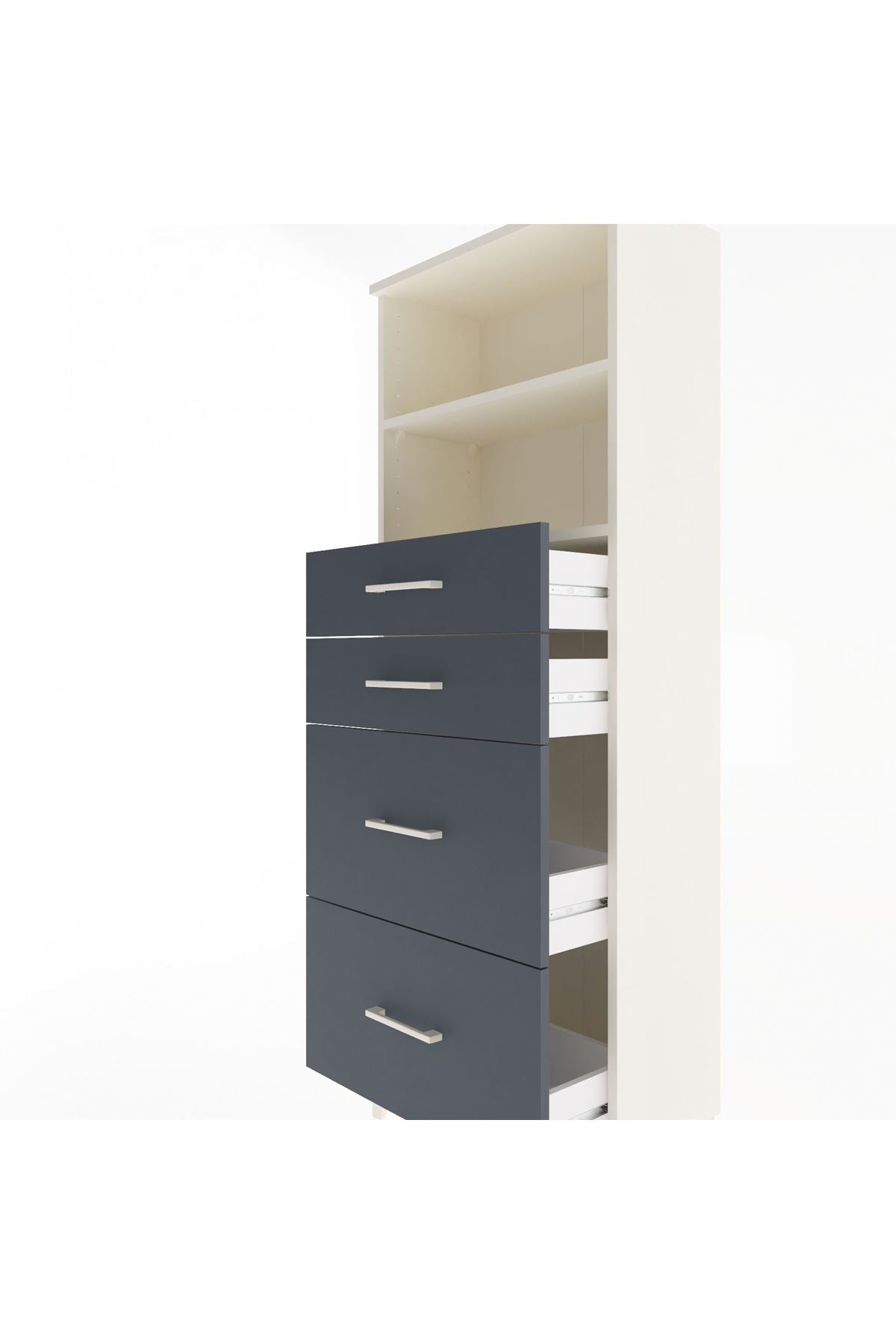 Arges Dolap 2 Raflı 4 Çekmeceli 60x30x163 Aytaşı-Antrasit