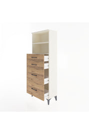 Arges Dolap 2 Raflı 4 Çekmeceli 60x30x163 Aytaşı-Çam
