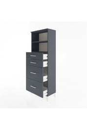 Arges Dolap 2 Raflı 4 Çekmeceli 60x30x163 Antrasit-Antrasit