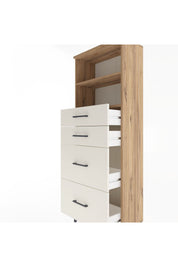 Arges Dolap 2 Raflı 4 Çekmeceli 60x30x163 Çam-Aytaşı