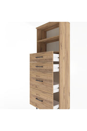 Arges Dolap 2 Raflı 4 Çekmeceli 60x30x163 Çam-Çam