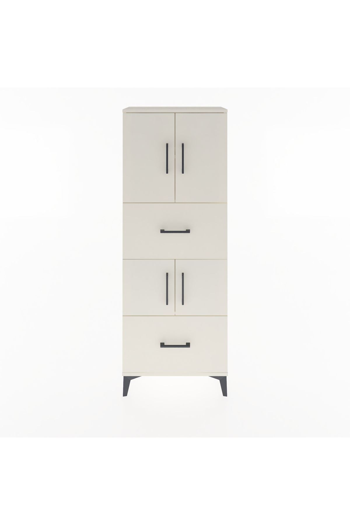 Arges Dolap 3 Raflı 2 Çekmeceli 4 Kapaklı 60x30x163 Aytaşı-Aytaşı