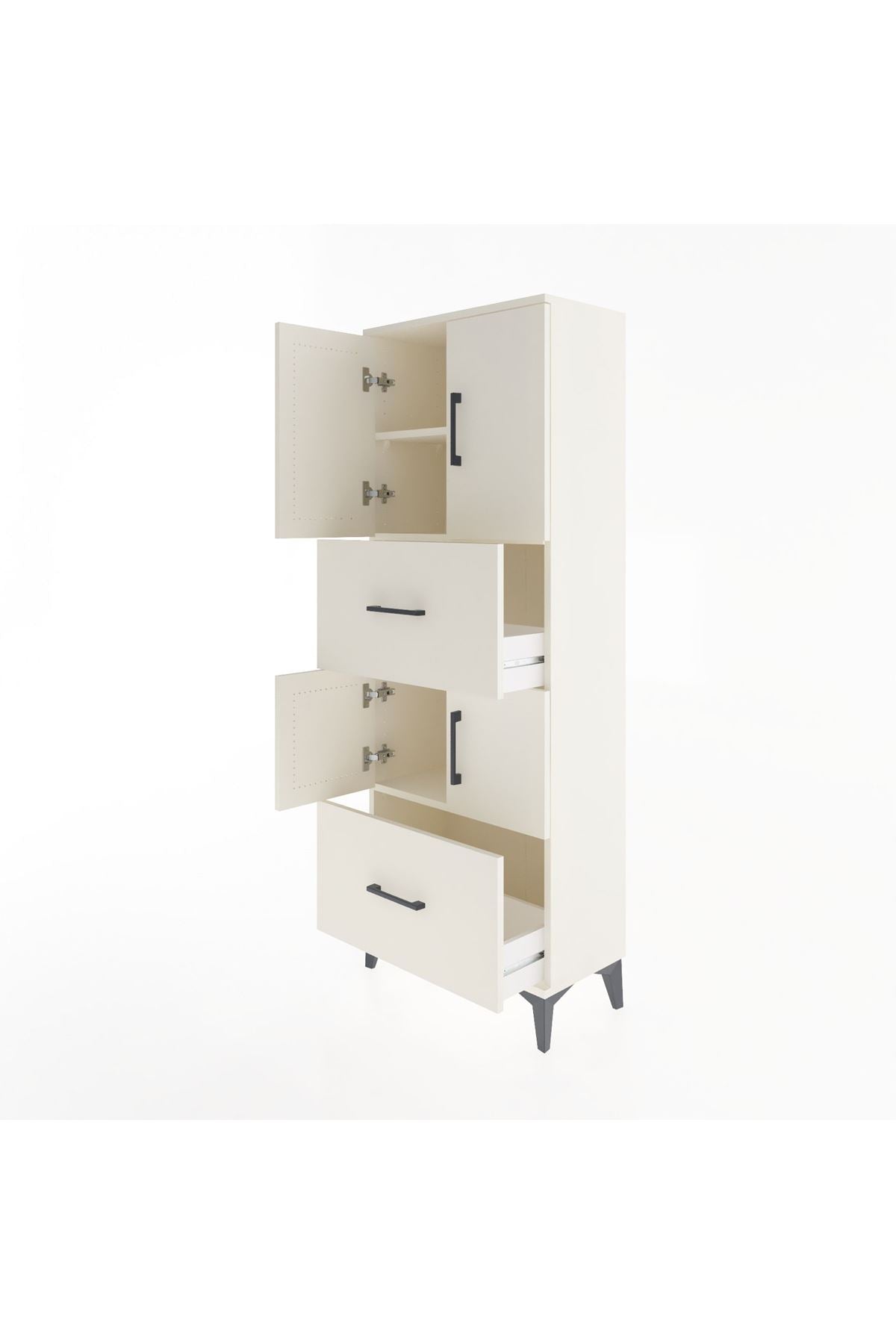 Arges Dolap 3 Raflı 2 Çekmeceli 4 Kapaklı 60x30x163 Aytaşı-Aytaşı