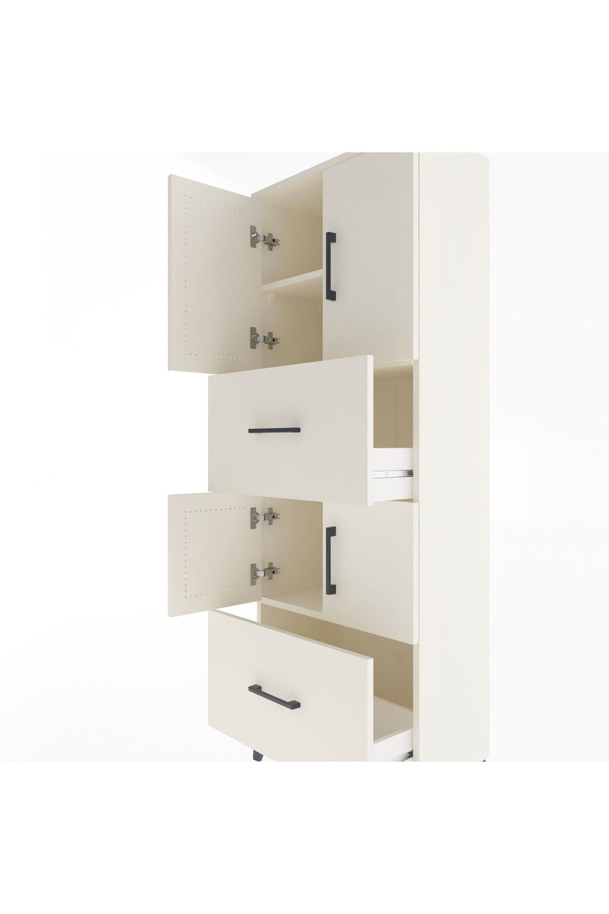 Arges Dolap 3 Raflı 2 Çekmeceli 4 Kapaklı 60x30x163 Aytaşı-Aytaşı