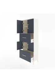 Arges Dolap 3 Raflı 2 Çekmeceli 4 Kapaklı 60x30x163 Aytaşı-Antrasit