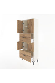 Arges Dolap 3 Raflı 2 Çekmeceli 4 Kapaklı 60x30x163 Aytaşı-Çam