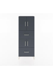 Arges Dolap 3 Raflı 2 Çekmeceli 4 Kapaklı 60x30x163 Antrasit-Antrasit