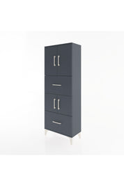 Arges Dolap 3 Raflı 2 Çekmeceli 4 Kapaklı 60x30x163 Antrasit-Antrasit