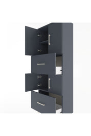 Arges Dolap 3 Raflı 2 Çekmeceli 4 Kapaklı 60x30x163 Antrasit-Antrasit
