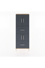 Arges Dolap 3 Raflı 2 Çekmeceli 4 Kapaklı 60x30x163