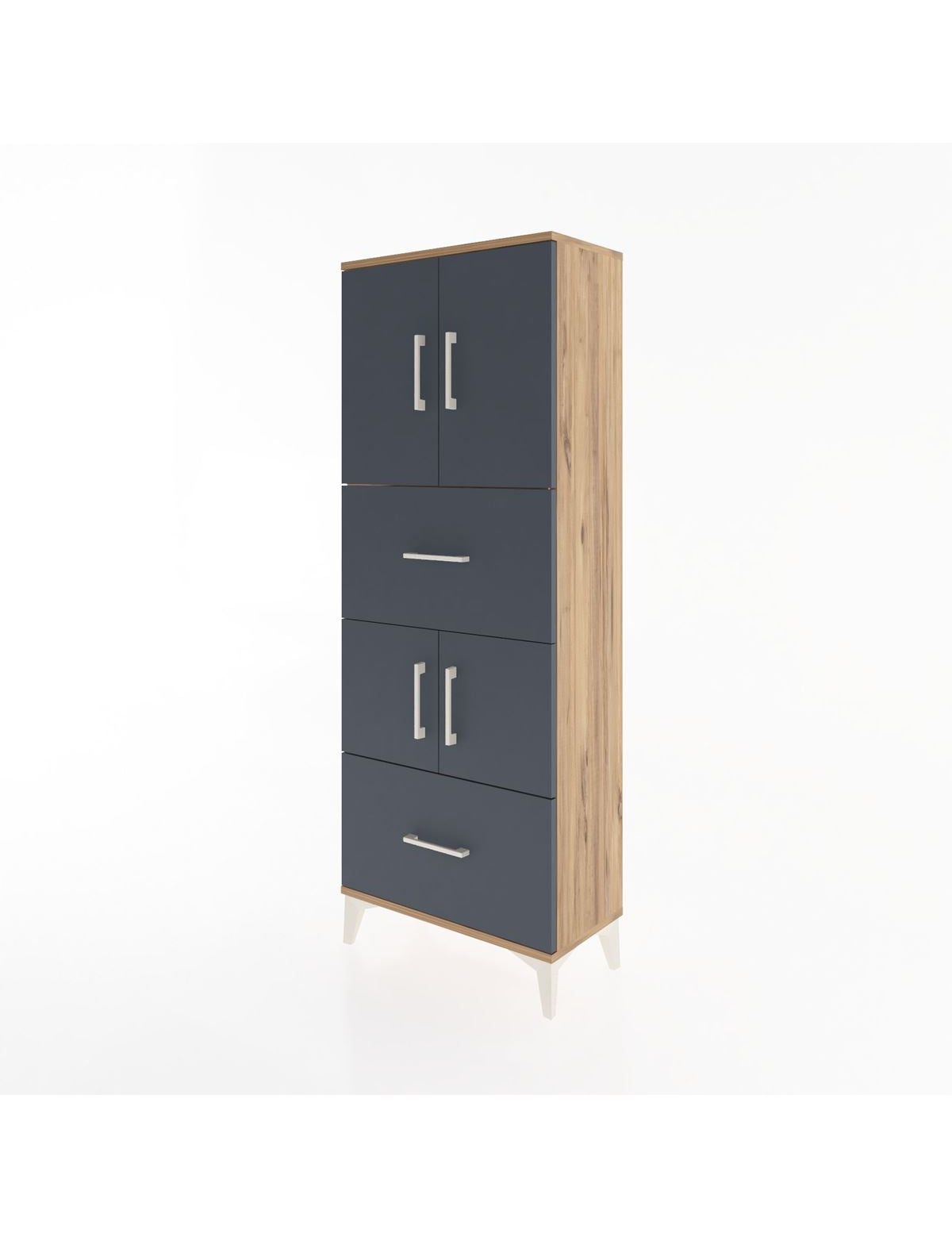 Arges Dolap 3 Raflı 2 Çekmeceli 4 Kapaklı 60x30x163 - S20M067V8A