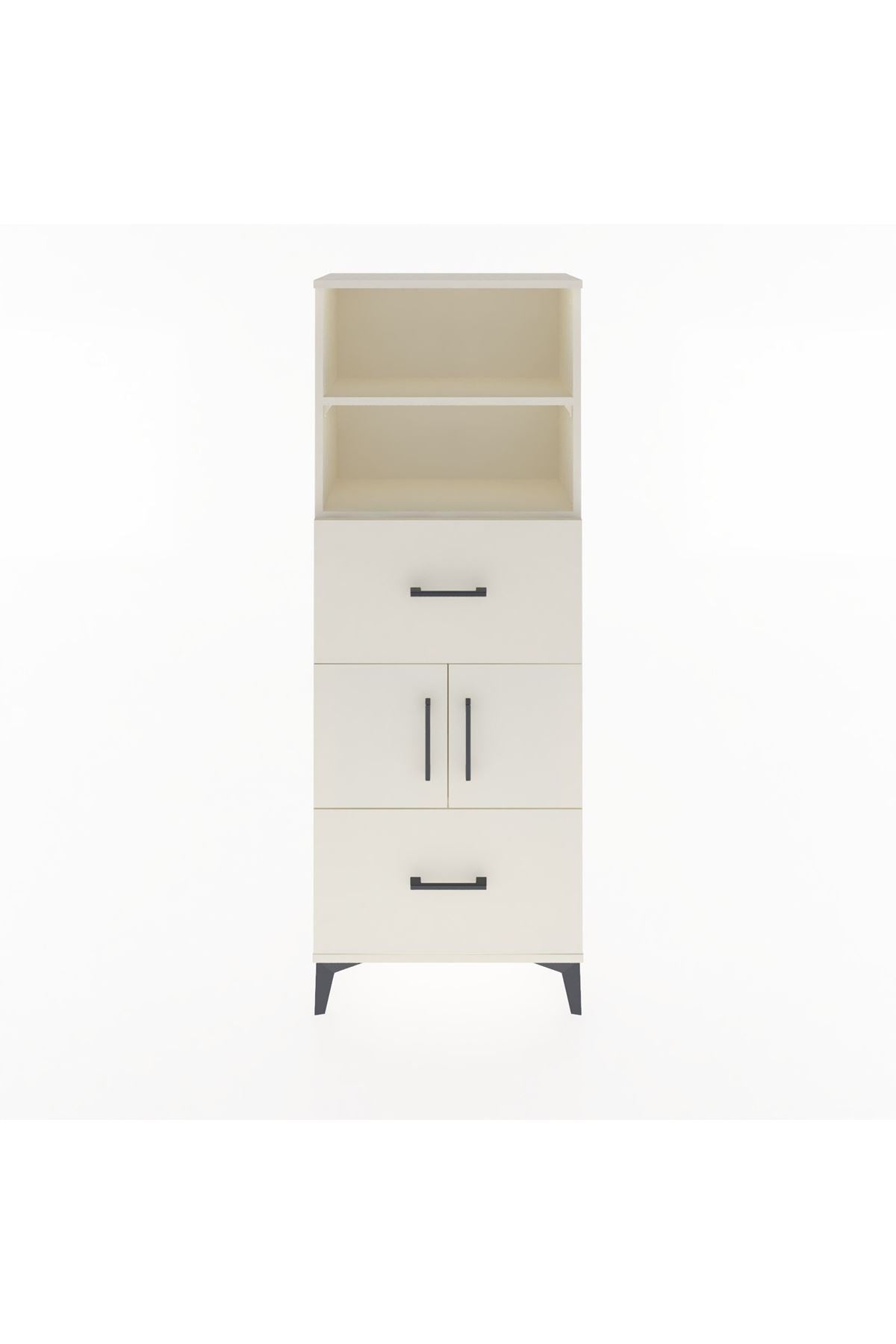 Arges Dolap 3 Raflı 2 Çekmeceli 2 Kapaklı 60x30x163 Aytaşı-Aytaşı