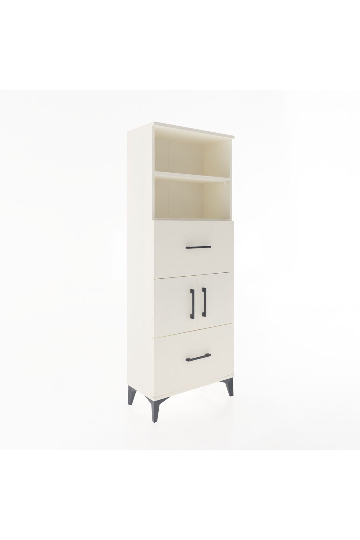 Arges Dolap 3 Raflı 2 Çekmeceli 2 Kapaklı 60x30x163 Aytaşı-Aytaşı