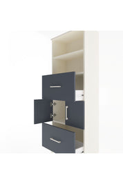 Arges Dolap 3 Raflı 2 Çekmeceli 2 Kapaklı 60x30x163 Aytaşı-Antrasit