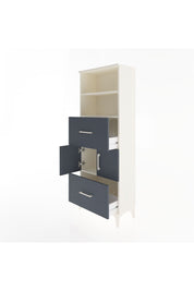 Arges Dolap 3 Raflı 2 Çekmeceli 2 Kapaklı 60x30x163 Aytaşı-Antrasit