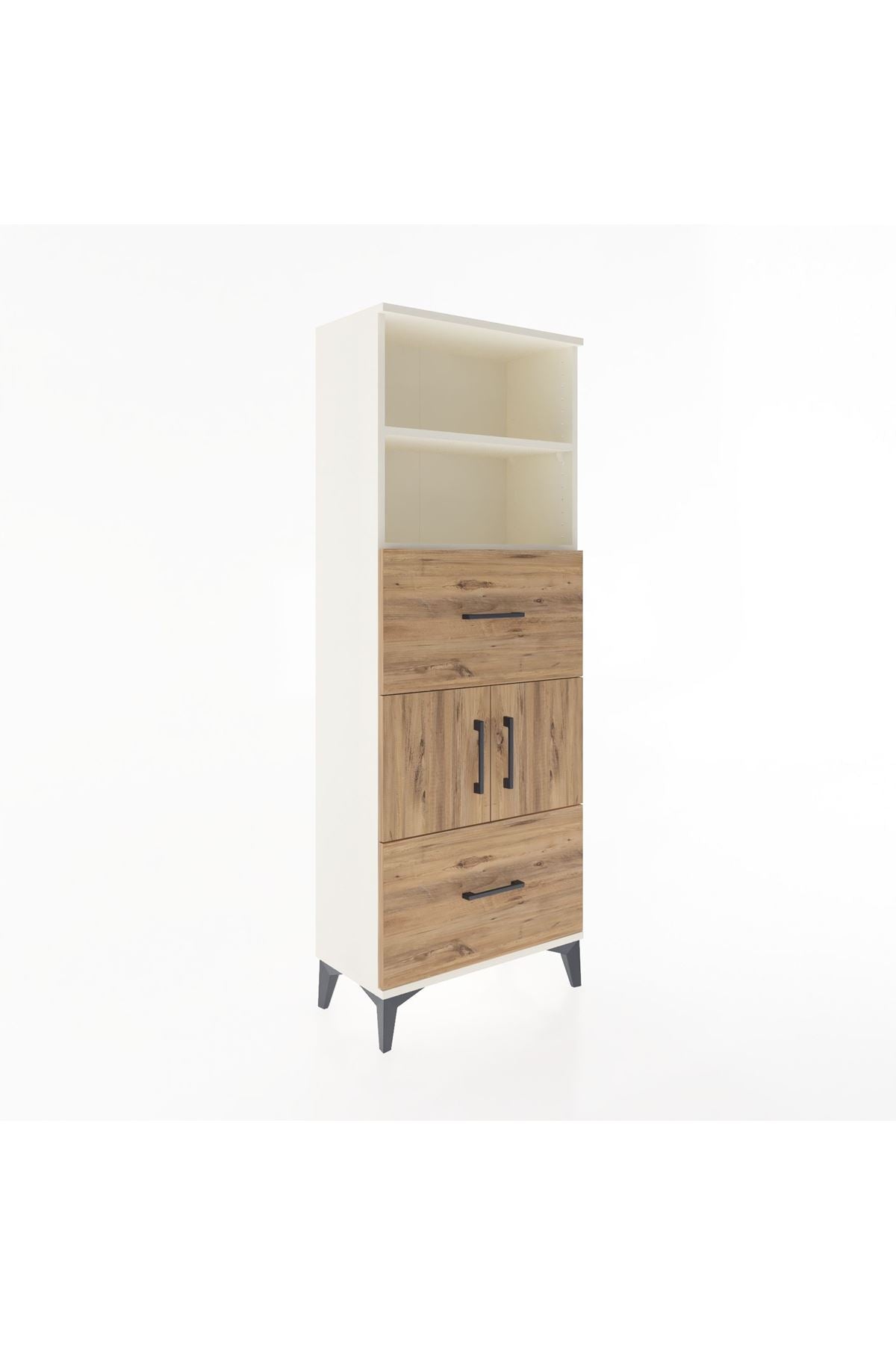 Arges Dolap 3 Raflı 2 Çekmeceli 2 Kapaklı 60x30x163 Aytaşı-Çam