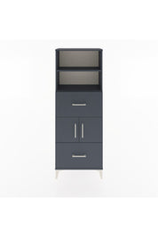 Arges Dolap 3 Raflı 2 Çekmeceli 2 Kapaklı 60x30x163 Antrasit-Antrasit