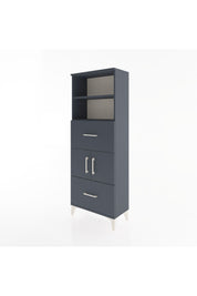 Arges Dolap 3 Raflı 2 Çekmeceli 2 Kapaklı 60x30x163 Antrasit-Antrasit