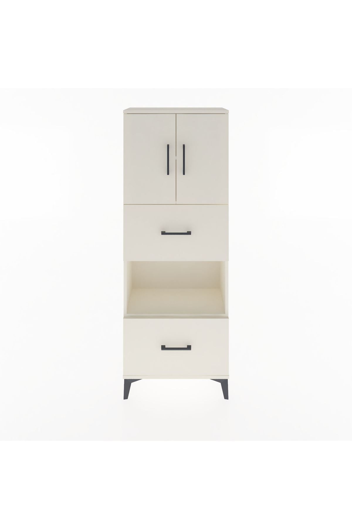 Arges Dolap 3 Raflı 2 Çekmeceli 2 Kapaklı 60x30x163 Aytaşı-Aytaşı