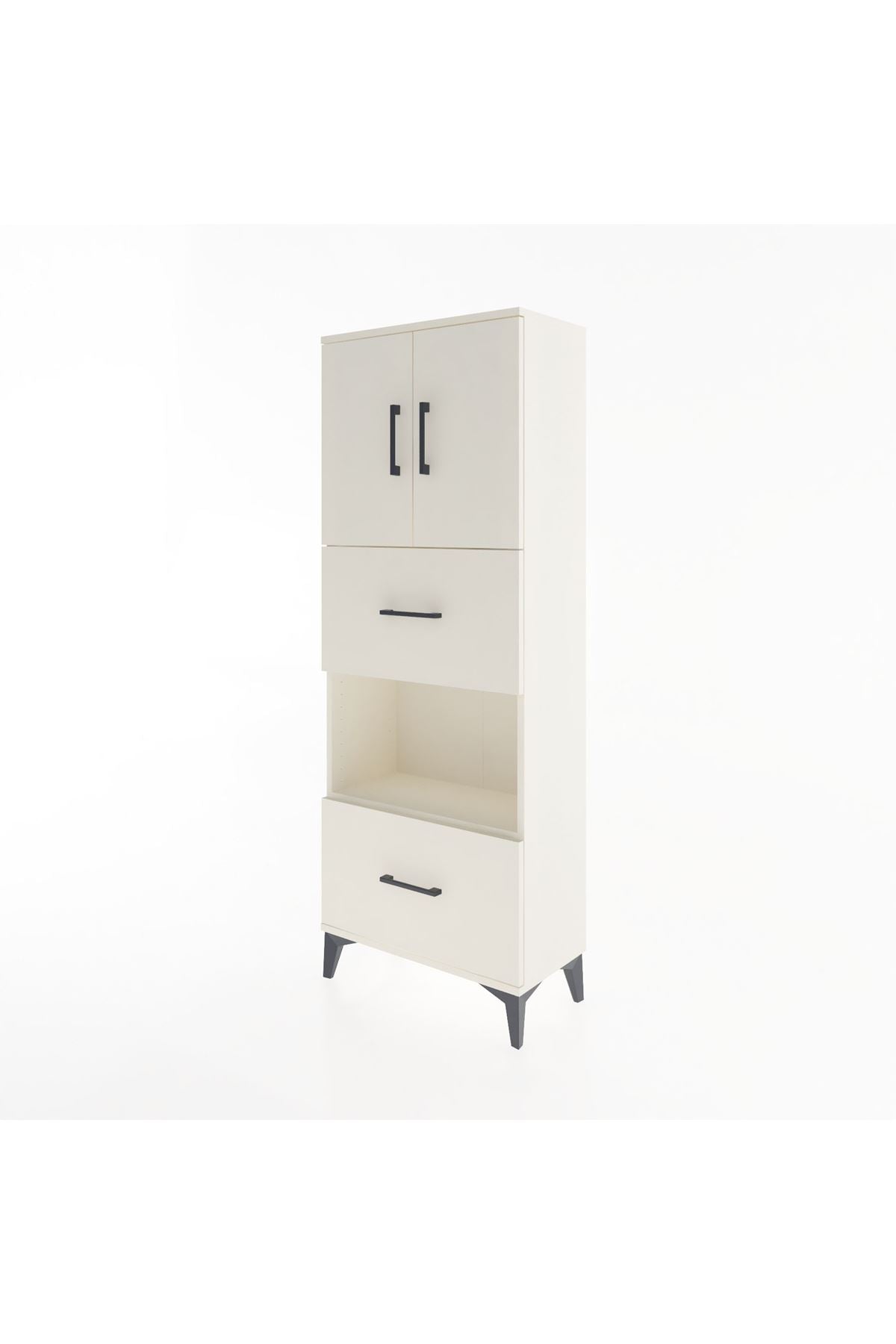 Arges Dolap 3 Raflı 2 Çekmeceli 2 Kapaklı 60x30x163 Aytaşı-Aytaşı