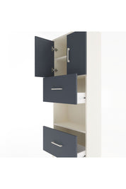 Arges Dolap 3 Raflı 2 Çekmeceli 2 Kapaklı 60x30x163 Aytaşı-Antrasit