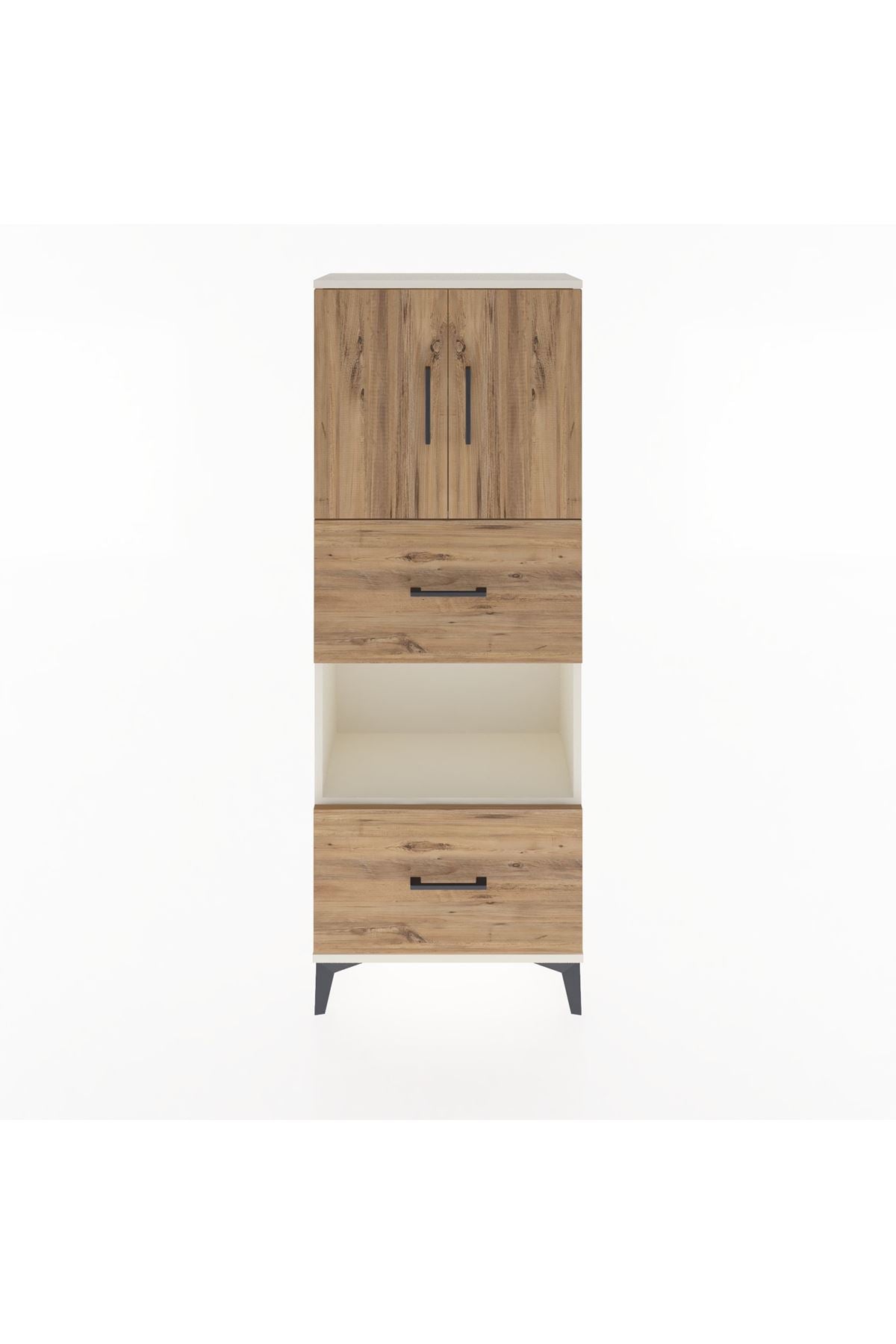 Arges Dolap 3 Raflı 2 Çekmeceli 2 Kapaklı 60x30x163 Aytaşı-Çam