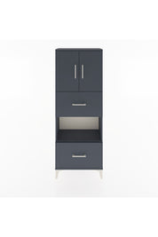 Arges Dolap 3 Raflı 2 Çekmeceli 2 Kapaklı 60x30x163 Antrasit-Antrasit