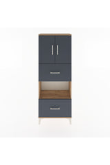 Arges Dolap 3 Raflı 2 Çekmeceli 2 Kapaklı 60x30x163