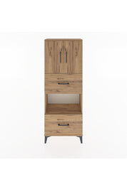 Arges Dolap 3 Raflı 2 Çekmeceli 2 Kapaklı 60x30x163 Çam-Çam