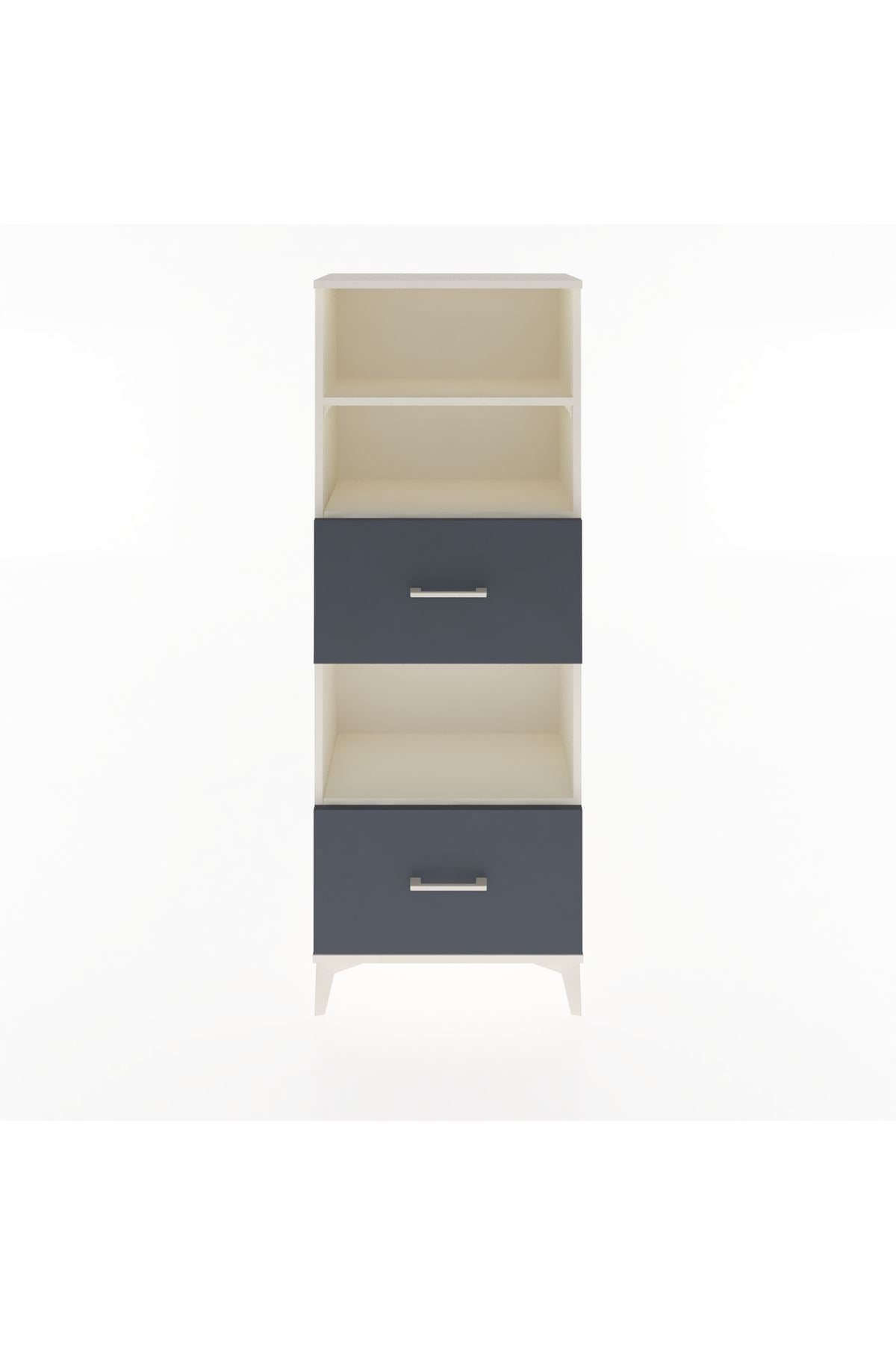 Arges Dolap 3 Raflı 2 Çekmeceli 60x30x163 Aytaşı-Antrasit