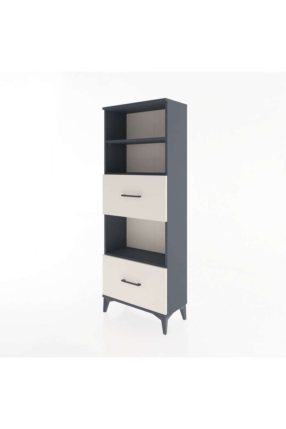 Arges Dolap 3 Raflı 2 Çekmeceli 60x30x163 Antrasit-Aytaşı