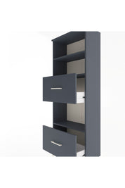 Arges Dolap 3 Raflı 2 Çekmeceli 60x30x163 Antrasit-Antrasit