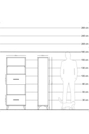 Arges Dolap 3 Raflı 2 Çekmeceli 60x30x163 Antrasit-Antrasit