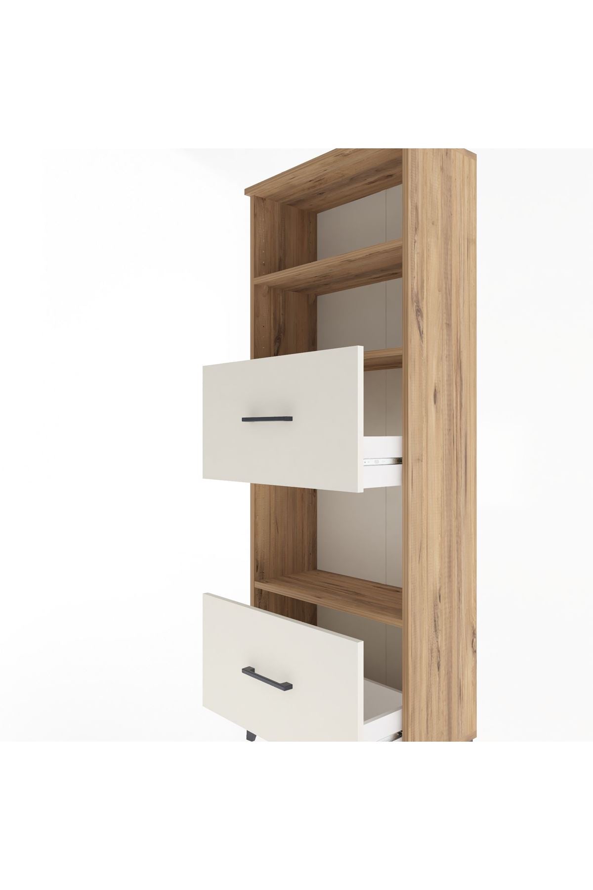 Arges Dolap 3 Raflı 2 Çekmeceli 60x30x163 Çam-Aytaşı