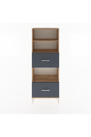 Arges Dolap 3 Raflı 2 Çekmeceli 60x30x163 Çam-Antrasit