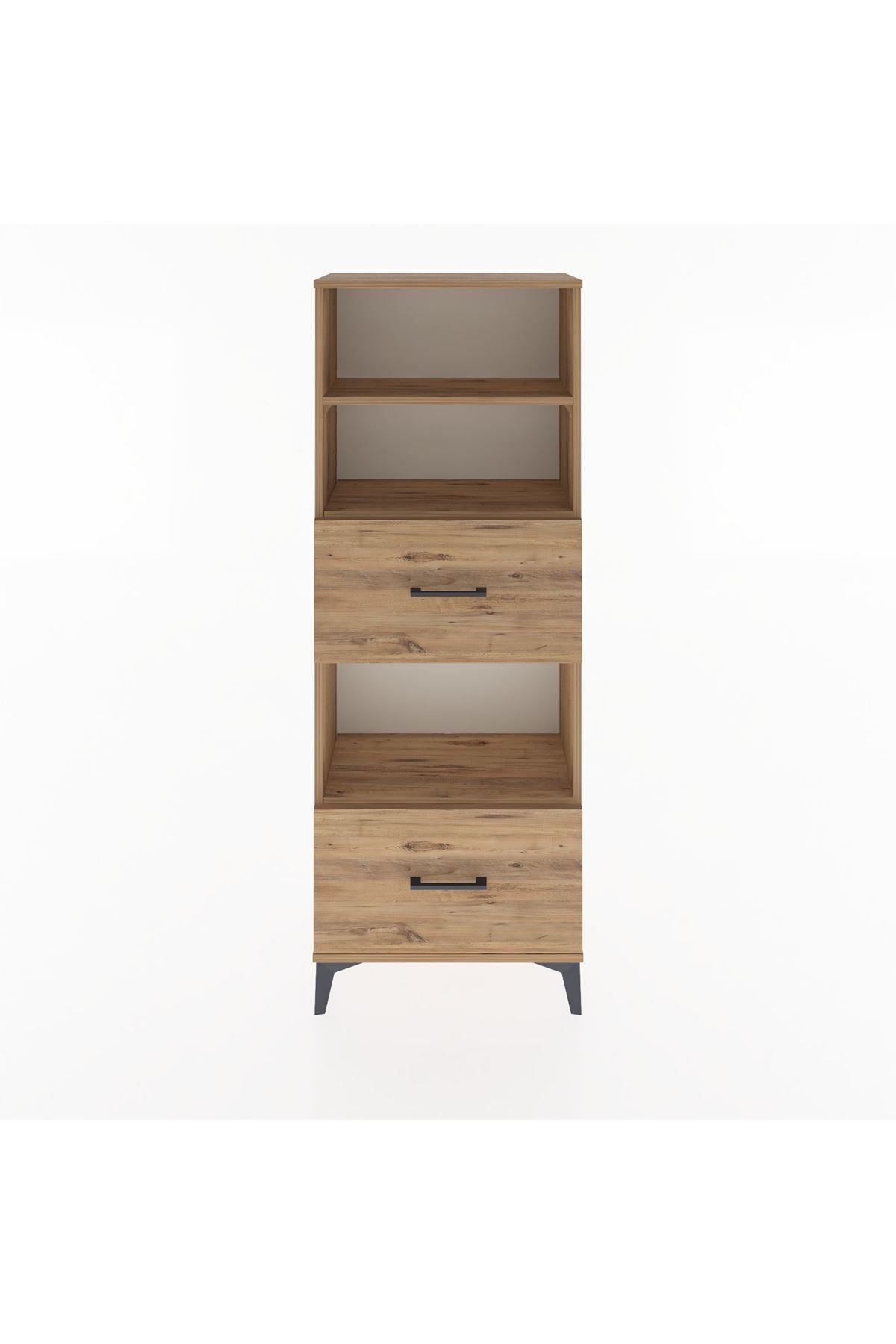 Arges Dolap 3 Raflı 2 Çekmeceli 60x30x163 Çam-Çam
