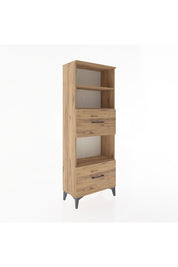 Arges Dolap 3 Raflı 2 Çekmeceli 60x30x163 Çam-Çam