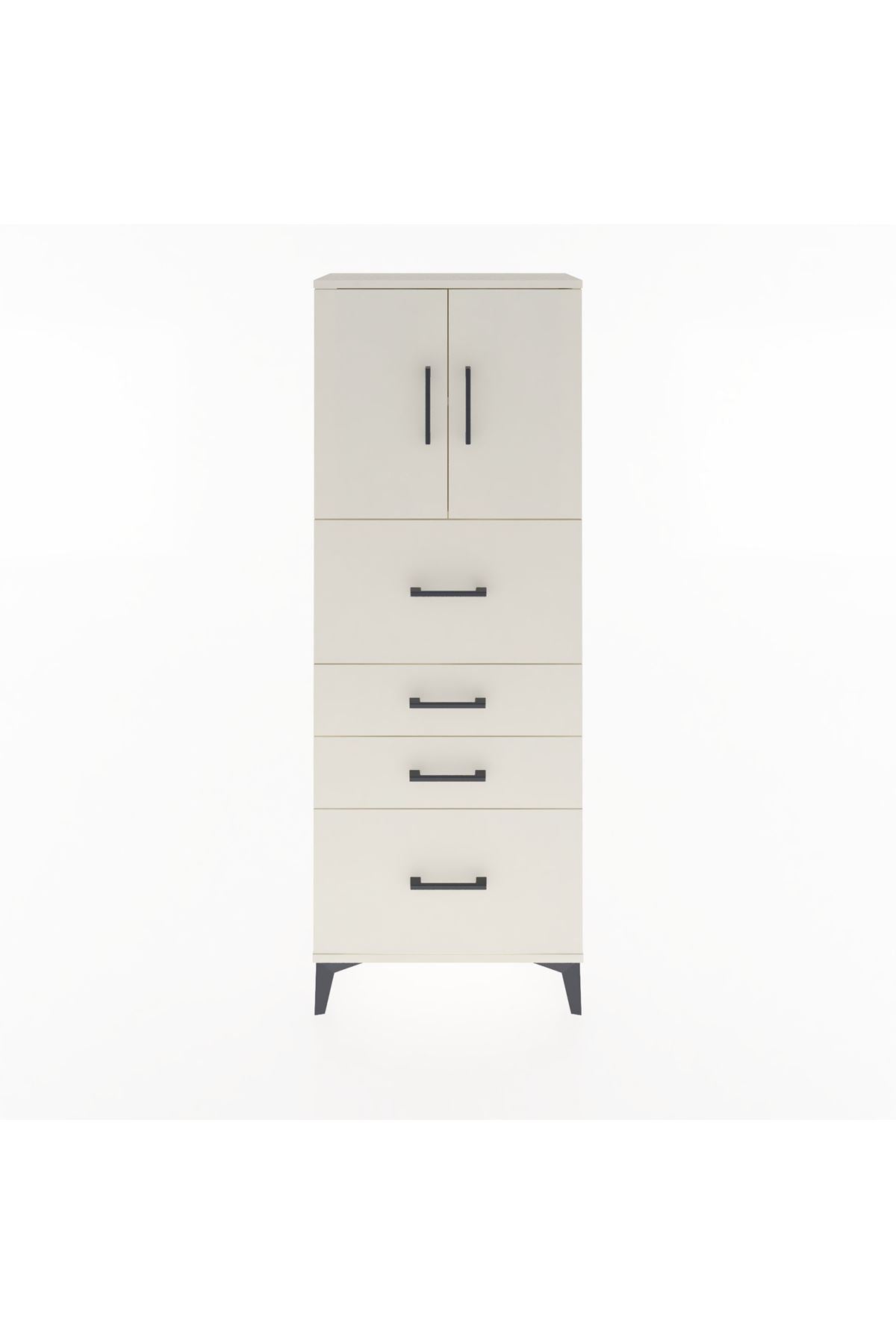 Arges Dolap 2 Raflı 4 Çekmeceli 2 Kapaklı 60x30x163 Aytaşı-Aytaşı