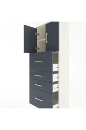 Arges Dolap 2 Raflı 4 Çekmeceli 2 Kapaklı 60x30x163 Aytaşı-Antrasit