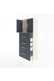 Arges Dolap 2 Raflı 4 Çekmeceli 2 Kapaklı 60x30x163 Aytaşı-Antrasit