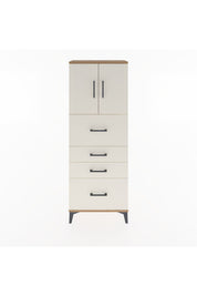 Arges Dolap 2 Raflı 4 Çekmeceli 2 Kapaklı 60x30x163 Çam-Aytaşı