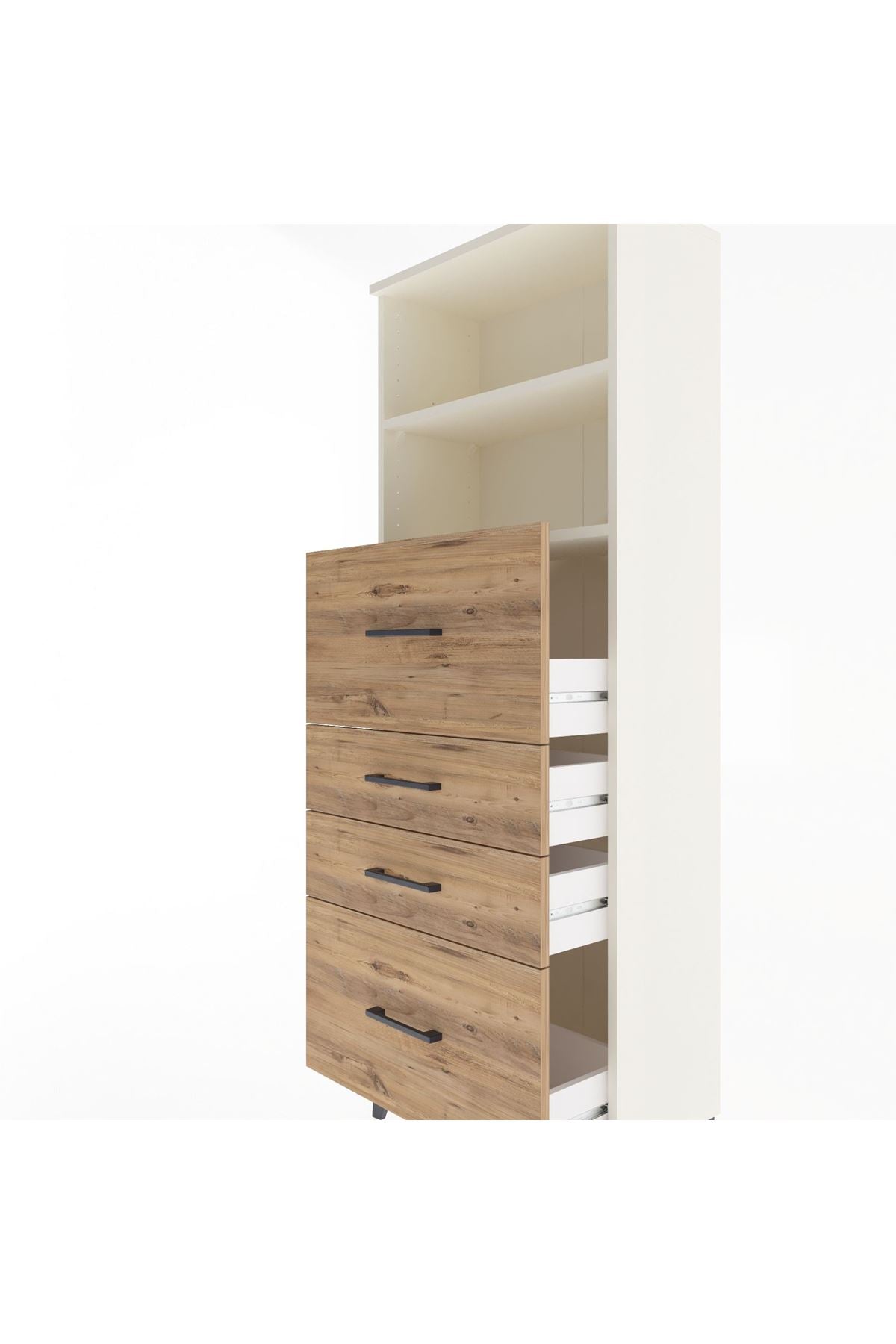 Arges Dolap 2 Raflı 4 Çekmeceli 60x30x163 Aytaşı-Çam