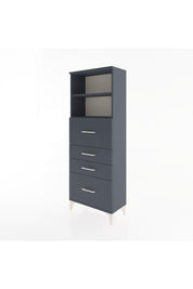 Arges Dolap 2 Raflı 4 Çekmeceli 60x30x163 Antrasit-Antrasit