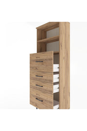 Arges Dolap 2 Raflı 4 Çekmeceli 60x30x163 Çam-Çam