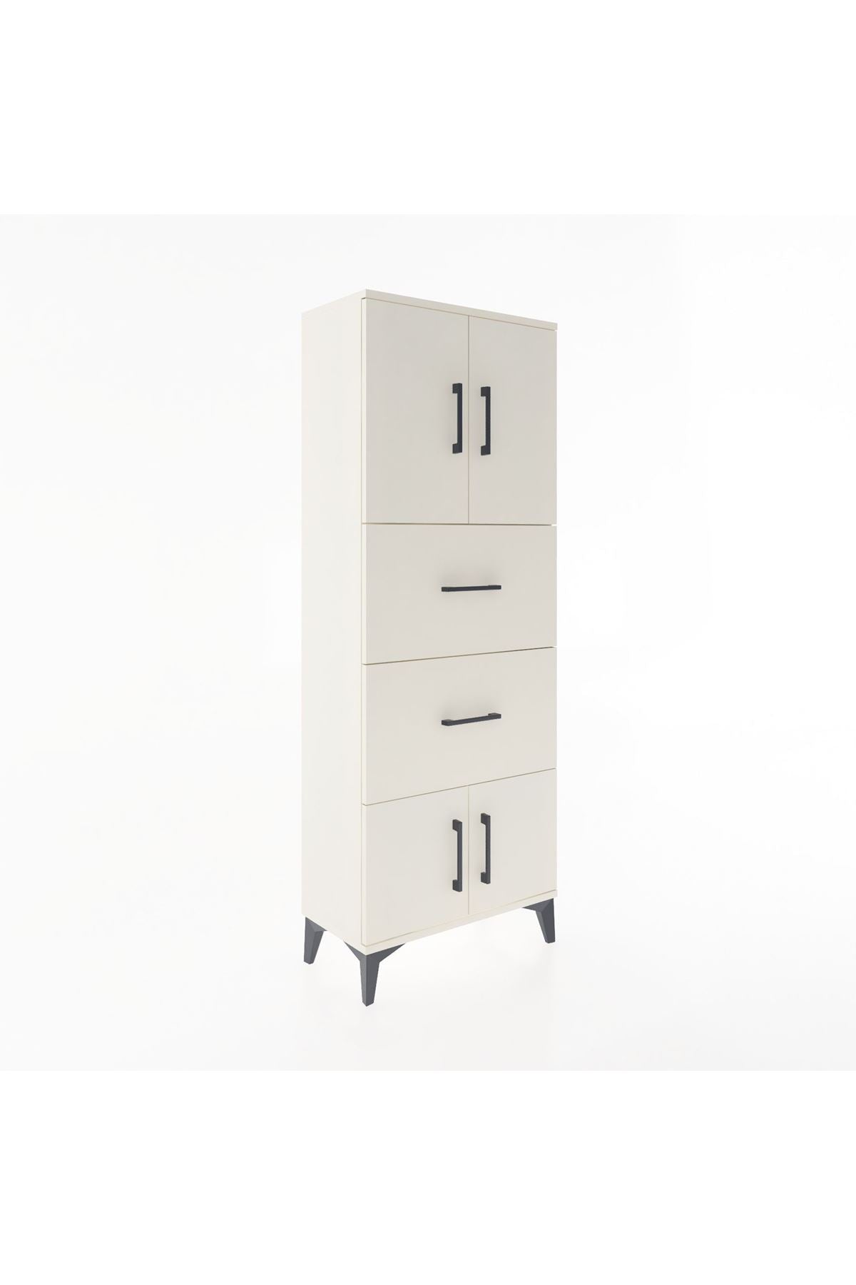 Arges Dolap 2 Raflı 2 Çekmeceli 4 Kapaklı 60x30x163 Aytaşı-Aytaşı