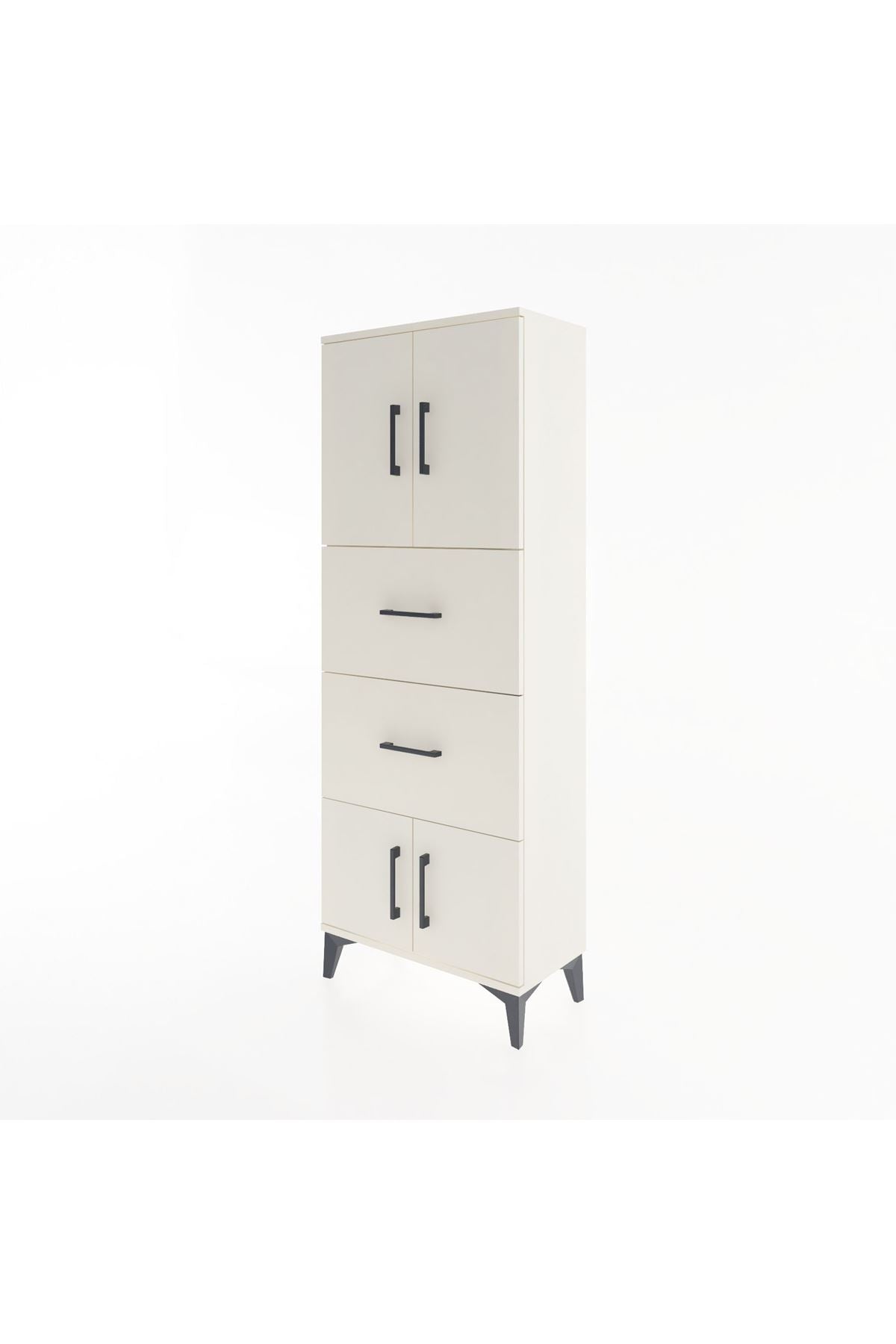 Arges Dolap 2 Raflı 2 Çekmeceli 4 Kapaklı 60x30x163 Aytaşı-Aytaşı