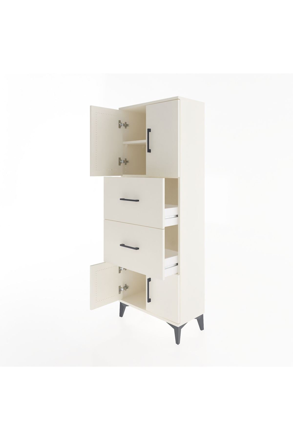 Arges Dolap 2 Raflı 2 Çekmeceli 4 Kapaklı 60x30x163 Aytaşı-Aytaşı