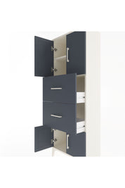 Arges Dolap 2 Raflı 2 Çekmeceli 4 Kapaklı 60x30x163 Aytaşı-Antrasit