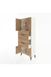 Arges Dolap 2 Raflı 2 Çekmeceli 4 Kapaklı 60x30x163 Aytaşı-Çam